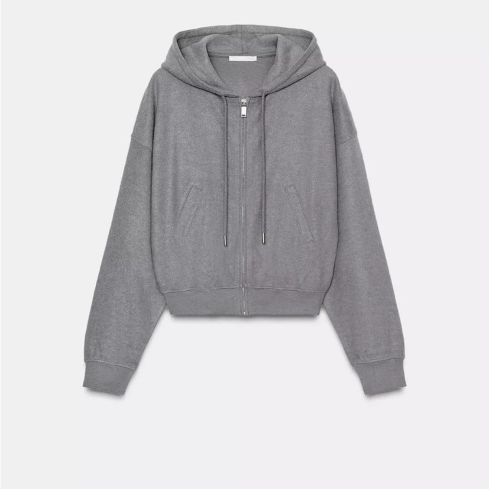 Zara charcoal grey zip up hoodie
